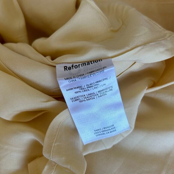 NWOT Reformation Percy Halter Linen Midi Dress Sz2 Parmesan - Picture 9 of 13